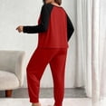 thumbnail image 5 of POROPL Pajamas for Women Plus Size,Long Sleeve Sleepwear Top with Jogger Pants Sizes XL-5X, 5 of 5
