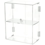 Plymor Clear Acrylic Rectangular Locking Display Case, 1 Shelf, 12.75" H x 10.25" W x 5" D