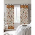 thumbnail image 4 of Orange Yellow Pumpkins Blackout Curtains for Bedroom Living Room Darkening Curtains 54 Inch Long Autumn Leaves Rustic Vintage Short Curtain for Small Window Treatment Grommet Drapes 42"x54"x2, 4 of 9