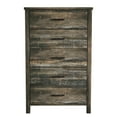 thumbnail image 3 of Home Design Niles 5-Drawer Chest, Brown, Wood Construction, X-shaped Side Panels, Black Handles, Easy Assembly, 3 of 6