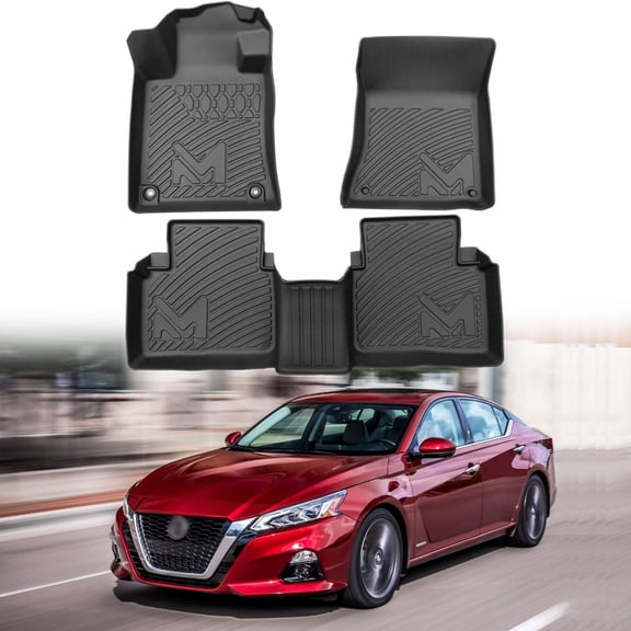 TPE Automotive Floor Mats Custom for 2019-2025 Nissan Altima, All Weather Cover Protection Waterproof Black Floor Liner Front & Rear Row Full Set Car Mats, 3PCS