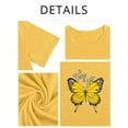 thumbnail image 5 of XCHQRTI Butterfly Graphic Plus T-Shirts Women Graphic Casual Shirt Summer Short Sleeve Tee, 5 of 8