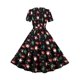 thumbnail image 3 of Vestido de fiesta adelgazante de manga corta con cuello cuadrado, estampado navideño, informal y elegante, hasta la rodilla, Carnaval para mujer, 3 of 5