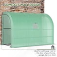 thumbnail image 5 of Outsunny 10' x 5' x 7' Walk-In Lean-To Greenhouse, Steel Frame Plant Nursery with UV-Resistant PE Cover, 3 Wire Shelves and Roll-Up Windows for Backyard and Garden Use, Green, 5 of 8