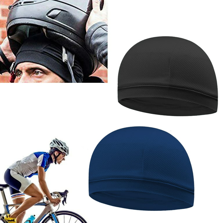 New Cooling Skull Caps Sweat-wicking Head Caps Breathable Summer Cycling Skull Caps for Men,Black, Men's, Size: One Size