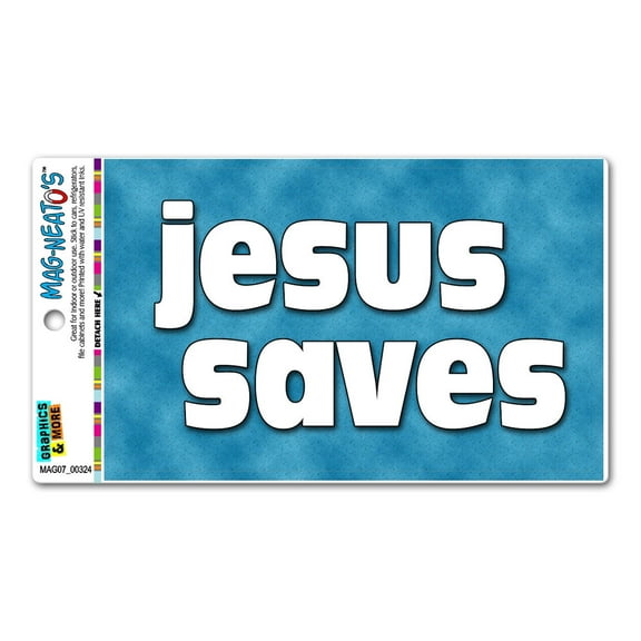 Jesus Saves - Christian Religious Inspirational MAG-NEATO'S(TM) Car/Refrigerator Magnet