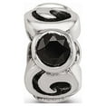 thumbnail image 2 of FB Jewels Sterling Silver Reflections Black CZ Bead, 2 of 3