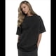 thumbnail image 3 of Camisetas Oversize para Mujer, Camisetas Vintage de Algodón, Cuello Redondo, Corta, Túnicas Lavadas de Verano. Negro XL, 3 of 9