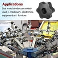 thumbnail image 5 of Uxcell 4 Pieces Star Knobs M8 Female Thread 48mm Head Through Hole Clamping Handles Nuts Black, 5 of 5