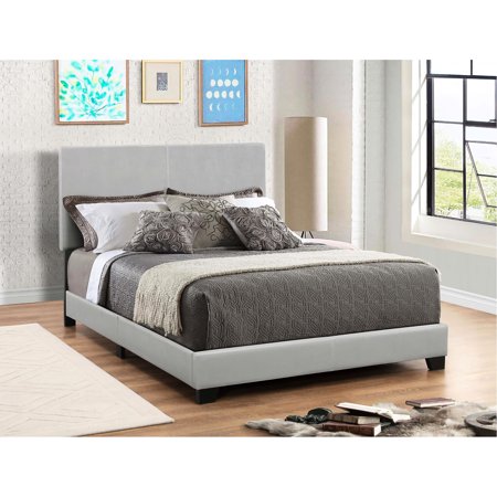 Grey Queen Panel Bed - Upholstery For A Contemporary Feel Faux Leather Upholstered Stable And Chic