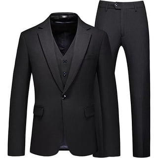Wehilion Suit for Men Vintage Retro Wedding Suits Set Slim Fit 3 Pieces ...