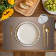 thumbnail image 2 of Brown Ombre Placemats for Dinning Table Set of 6, Modern Gradient Abstract Art Burlap Kitchen Place Mats Waterproof Cloth Table Mats, Indoor Outdoor Placemats Easy Clean Dinner Decor, 2 of 8