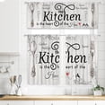 thumbnail image 5 of dinii Kitchen Curtains Rustic Farmhouse 55x39 Inch Rod Pocket Country Short Small Barn Fork and Spoon Wooden Wood Plank Board Vintage Printed Cafe Window Curtains Drapes Treatment Fabric 2 Panels, 5 of 5