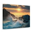thumbnail image 5 of Sea Ocean Wave Hit Rock Beach Sunset Seascape Ocean Canvas Wall Art for Home Decor Ready-to-Hang, 5 of 18