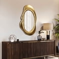 thumbnail image 5 of LuxenHome Bright Gold Metal Frame Oblong Wall Mirror, 5 of 6
