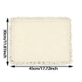 Cotton Linen Placemats White Heat Resistant Tassel Table Mats 17.7x11 ...