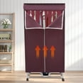 thumbnail image 3 of LOYALHEARTDY Folding Clothes Dryer Portable Electric Dryer Machine 0~240min Timing Double Layer 3-Gear Laundry Drying Rack with Universal Wheels for Home Apartment RV 1200-1500W (Wine Red), 3 of 16