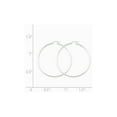 thumbnail image 2 of Sterling Silver 2.5mm Round Hoop Earrings - 5.6 Grams - Measures 62x59mm Wide 2.5mm Thick, 2 of 2