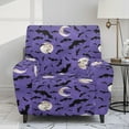 thumbnail image 2 of Renewold Bat Moon Purple Recliner Chair Cover Soft Reclining Slipcover 4 Pieces Breathable Recliner Cover Stretch Furniture Protector with Pocket for Halloween Home Decor, 2 of 8