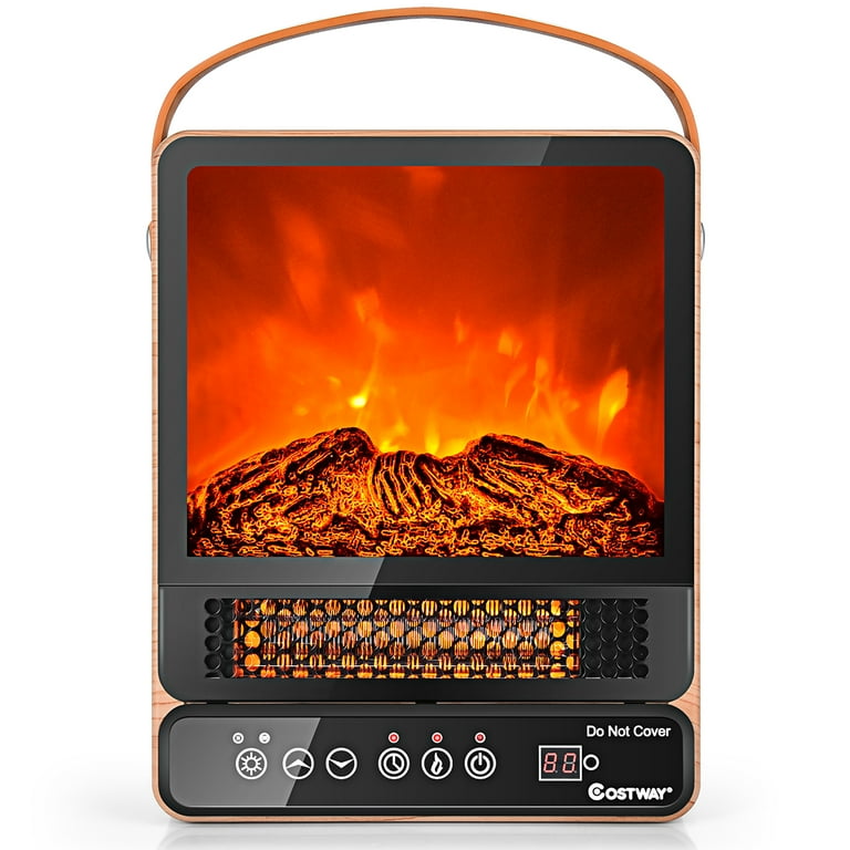 Costway 1500W Electric Fireplace Tabletop Portable Space Heater w/ 3D Flame  Effect Maple - Walmart.com