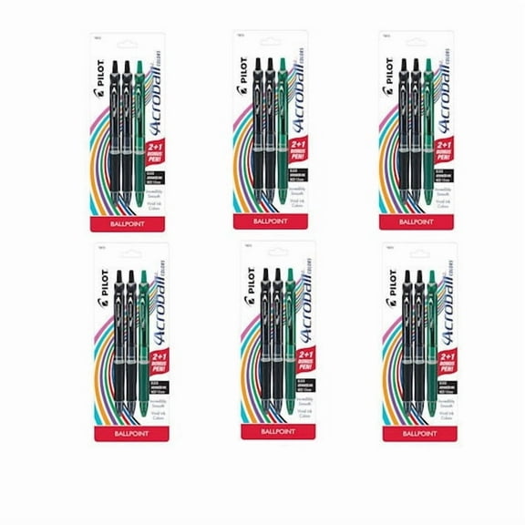 Pilot 2ct Acroball Advanced Ink Ballpoint Pens Medium Point Black, 18-Pack