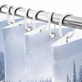 thumbnail image 4 of Small Stall Shower Curtain 36x72 Inch Narrow Half Size Christmas Forest Bath Curtains Bathroom Decor, Winter Trees Xmas Snowflake Waterproof Fabric Shower Curtain Set with Hooks 36 Inch, 4 of 8