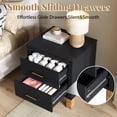 thumbnail image 5 of Leumius Nightstand for Bedroom,Wood Bedside Table with 2 Drawer & Solid Wood Legs,Small Storage Cabinet for Living Room,Black, 5 of 8
