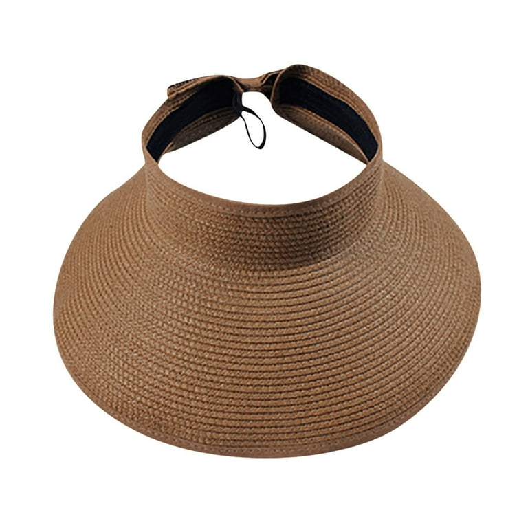 Yigetop Visor Hats for Women, Women's Summer Foldable Straw Sun