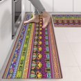 thumbnail image 2 of Kitchen Rugs Sets Of 2,Purple Boho Tribal Birds and Meanders Pattern Anti Fatigue Kitchen Mat Rugs Non Slip Washable,Decorative Kitchen Floor Mats for Kitchen,Sink,Laundry,17"X47", 2 of 5