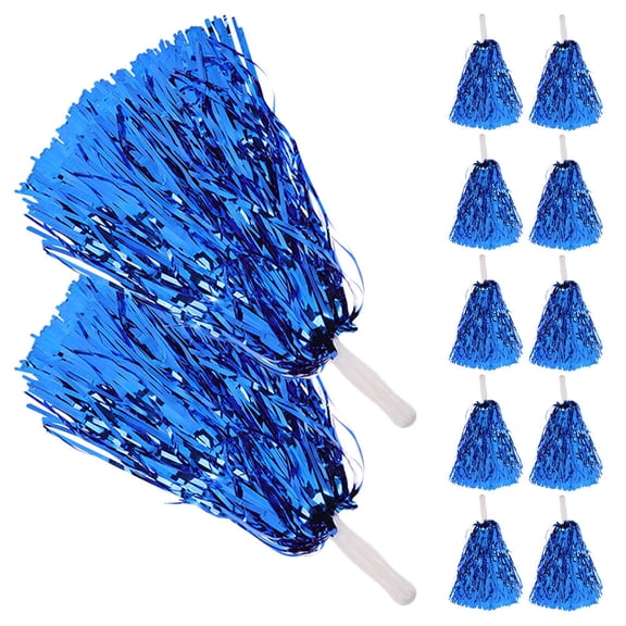 TITINICE 12-Pack Metallic Foil Pom Poms for Cheerleading, Sports Events, Dance, and Party Decorations
