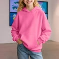thumbnail image 4 of bbymog Girls' Solid Color Hoodie Fall Long Sleeve Pullover Hoodies with Pocket Casual Tops for Teen Girls Hot Pink B 2 Years, 4 of 8