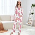 thumbnail image 6 of FORMRS Womens Pajama Set Long Sleeve Top and Pants with Pockets Soft Comfy Lounge Sleepwear, Sizes S-2XL, Pink Ice Cream, 6 of 7