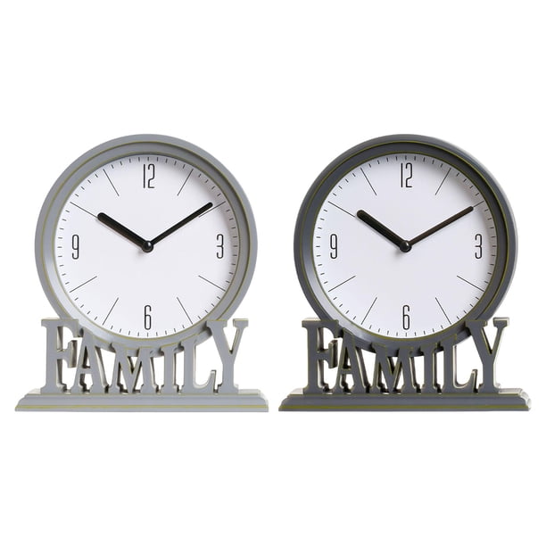 2x Relojes de Mesa Silenciosos para Chimenea Estante Decorativo Familiar Estilo Vintage Chimenea gris gris oscuro