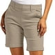 thumbnail image 1 of Pantalones cortos elásticos de cintura alta con bolsillos para mujer - Ropa informal elegante para el trabajo, poliéster, tallas 4-12 EE. UU., tallas grandes disponibles, 1 of 8