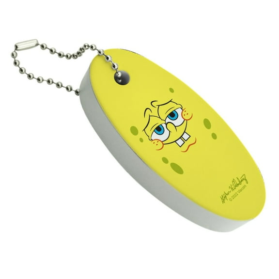 SpongeBob Confident Face Floating Keychain Oval Foam Fishing Boat Buoy Key Float