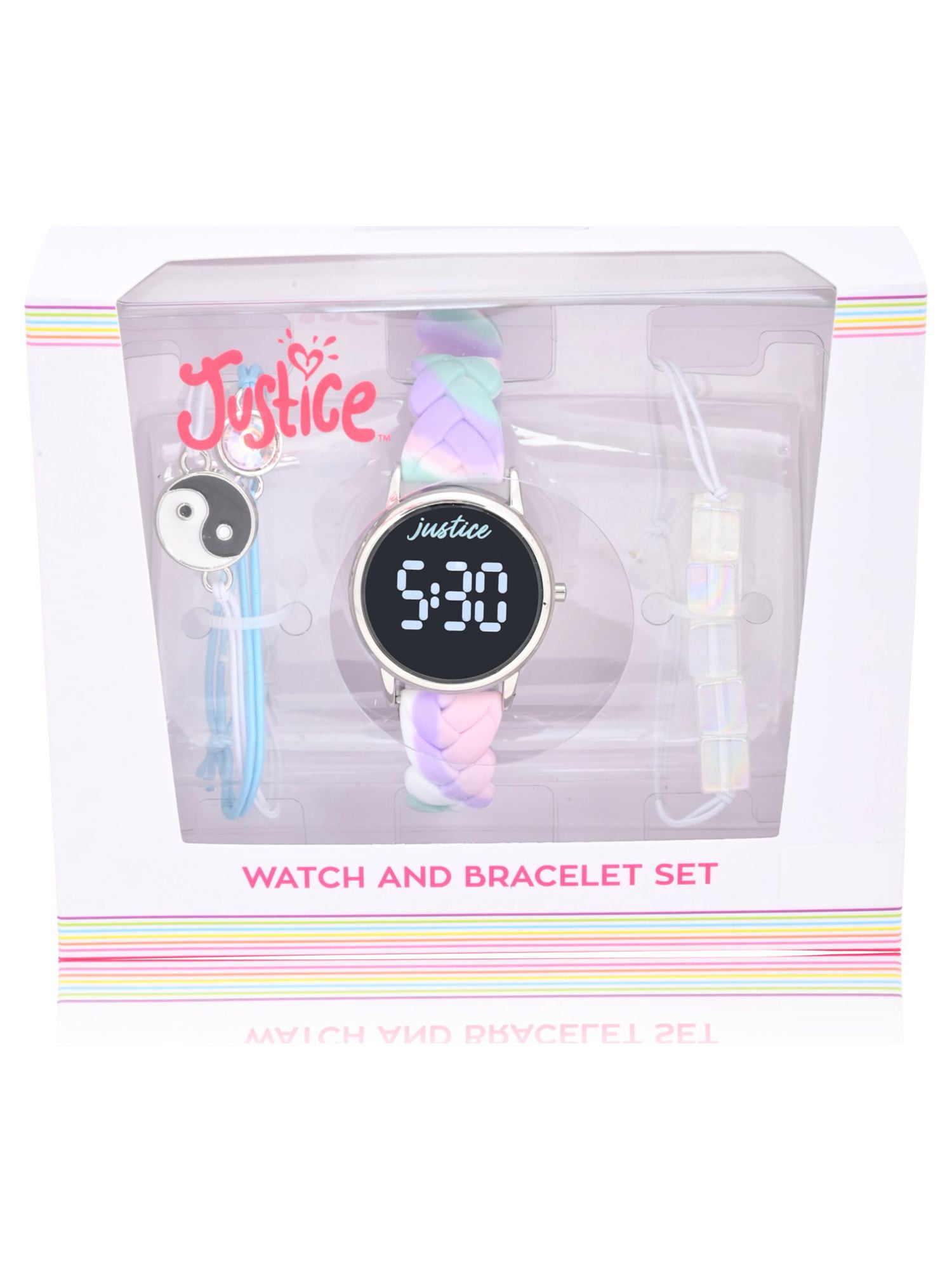 Justice Girl s LED Silicone Watch and Matching Bracelet 4 Piece Set