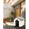 thumbnail image 4 of RED VELVET Casa Perro Casetas de Plástico Exteriores, Resistente al Agua y Clima,Fácil de Montar, Jardín, Patio y Exterior (Gris, Mediana), 4 of 6