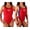 Red/Navy, variant on Women's Guard Wide Strap Racerback One Piece Swimsuit, Athletic Splice Bathing Suit for Girls and Women - FGS03 - Red/Navy - 44