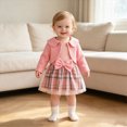 thumbnail image 2 of WXFAZCVU Girls Dress and Cardigan Sets 2 Piece Sleeveless Dress and Long Sleeve Cardigan Set Size 6-9 Months, 2 of 4