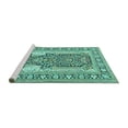 thumbnail image 2 of Ahgly Company Machine Washable Indoor Square Persian Turquoise Blue Traditional Area Rugs, 5' Square, 2 of 4