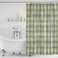 thumbnail image 2 of Polyester Fabric Sage Green Plaid Shower Curtain, Modern Art Checkered Farmhouse Waterproof Bathtub Curtain Bathroom Decor Set with Hooks 72 x 78 Inches, 2 of 6