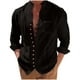 thumbnail image 1 of pstuiky camisa de manga larga para hombre, Camisa informal de moda para hombre, con cuello en V y mangas, transpirable salir tops m, 1 of 5