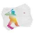 thumbnail image 1 of Ambesonne Abstract Art Place Mats Set of 4, Hitter Swinging Arms, Standard Size, Multicolor, 1 of 6