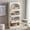 Cream With Drawers, variant on SinCiDo 76" Tall Arched Bookcase w/Hidden Magnetic Lock Drawer at the Bottom, 4-Tier Large Open Bookshelf w/3 Pull-Out Drawers for Living Room, Office