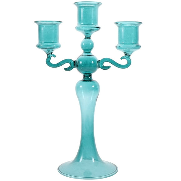Candelador de velas de vidrio de escritorio múltiples cabezas candelabro romántico