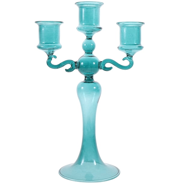 Candelador de velas de vidrio de escritorio múltiples cabezas candelabro romántico