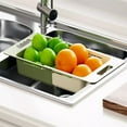 thumbnail image 4 of Product Classification Drain Rack Kitchen Drying Station 2 - Scalable Drain Holder for Fruit Storage and Vegetable Washing with Non-Perforated Design, 4 of 7
