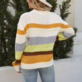 thumbnail image 4 of Vedolay Sweater Womens Fall Striped Oversized 2023 Pullovers Sweaters Casual Knit Tops,Yellow XL, 4 of 5