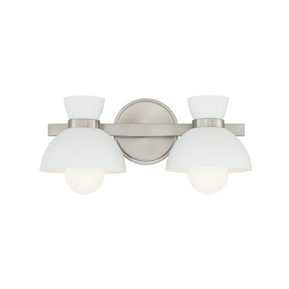 Trade Winds Bonnie 2-Light Bathroom Vanity Light in Brushed Nickel