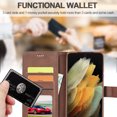 thumbnail image 3 of Allytech Flip Case for Galaxy S21 Ultra, Premium PU Leather Wallet Case Classic Design with Card Slot and Magnetic Closure Folio Fold Stand Cover Case for Samsung Galaxy S21 Ultra 5G, Brown, 3 of 7